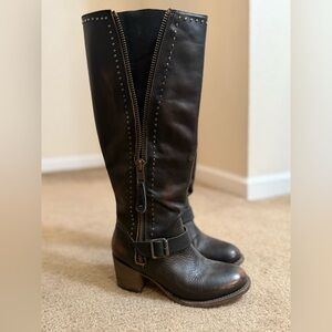 Freebird - Carson Brown & Black Leather Heeled Boots